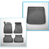 Kit tapis de coffre et tapis de voiture TPE pour: Audi A4 B9 Avant (11.2015-2024) - également pour les modèles avec rail de montage;aussi pour les version Quattro