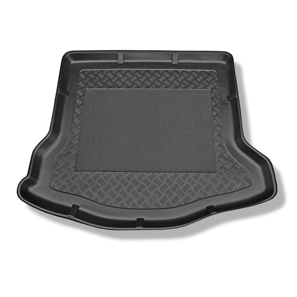 Tapis de coffre adapté pour Ford Focus III Berline (05.2011-08.2018) - bac de coffre - protection de coffre voiture - avec roue de secours à usage temporaire ou kit de réparation