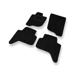 Tapis de Sol Velours adapté pour Mitsubishi L200 IV Pick-Up (2006-2015) - Premium tapis de voiture - noir
