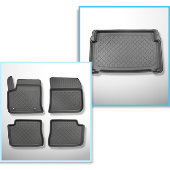 Kit tapis de coffre et tapis de voiture TPE pour: Opel Mokka-e SUV (02.2021-....