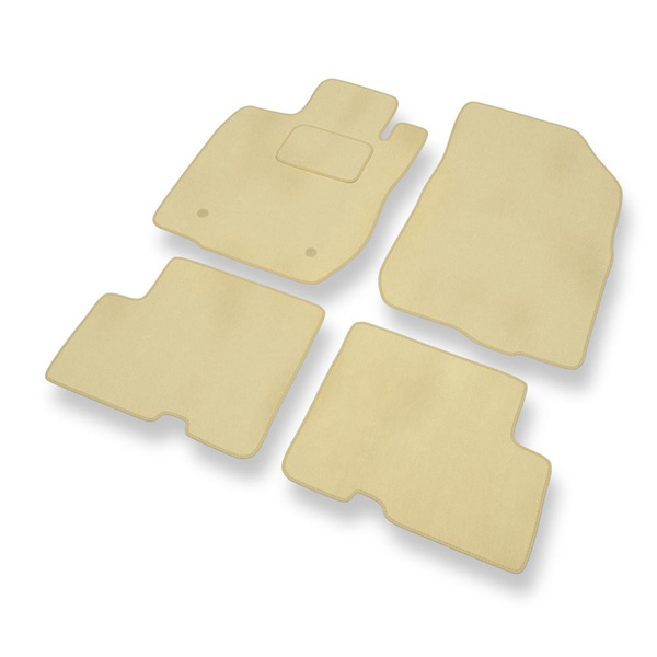 Tapis de Sol Velours adapté pour Dacia Sandero I, II Hayon (2008-2020) - Premium tapis de voiture - beige