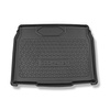 Tapis de coffre adapté pour Peugeot e-2008 SUV (08.2020-....) - bac de coffre - protection de coffre voiture - coffre inférieur; sous / sans plancher amovible du coffre (avec et sans subwoofer)