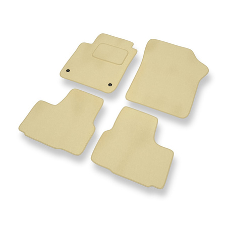 Tapis de Sol Velours adapté pour Volkswagen up! I (2011-....) - Premium tapis de voiture - beige