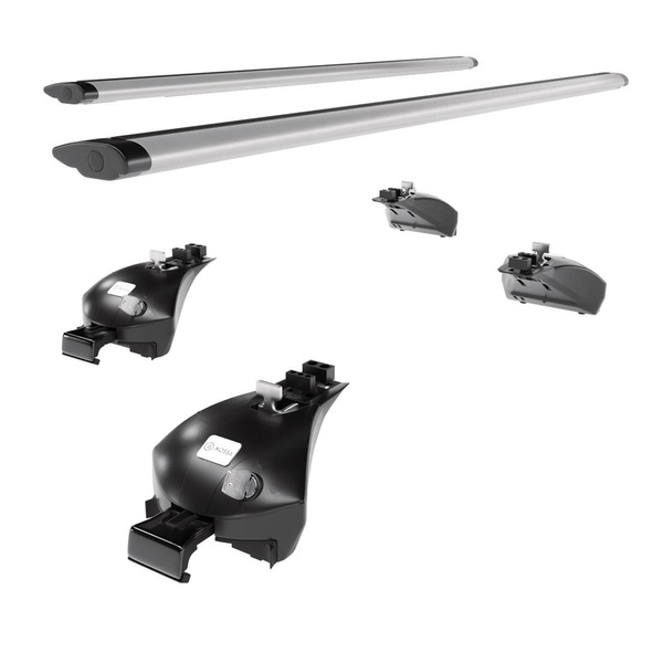 Barres de toit en aluminium adapté pour Audi A6 C6 Avant (2005-2010) - Porte-Bagages de Voiture argent - rails intégrés