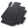 Tapis de sol en caoutchouc adapté pour Mercedes-Benz Classe C W204 Break, Berline (2006-2014) - tapis de voiture - noir - 4 pcs.