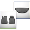Kit tapis de coffre et tapis de voiture TPE pour: Tesla Model X SUV (10.2016-12.2020) - 6/7 places;solo anteriori;coffre avant