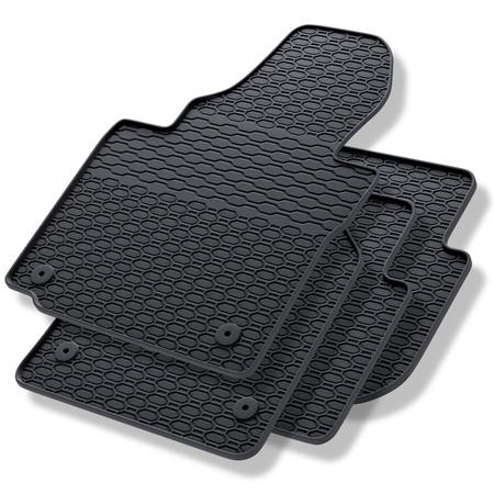 Tapis de sol en caoutchouc adapté pour Volkswagen Touran I (2003-2010) - tapis de voiture - noir