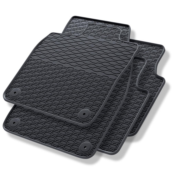 Tapis de sol en caoutchouc adapté pour Volkswagen ID.4 SUV (2020-....) - tapis de voiture - noir - 4 pcs.
