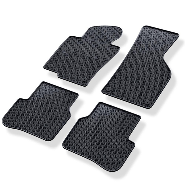 Tapis de sol en caoutchouc adapté pour Volkswagen Passat B6 Berline, SW (2005-2010) - tapis de voiture - noir - 4 pcs.
