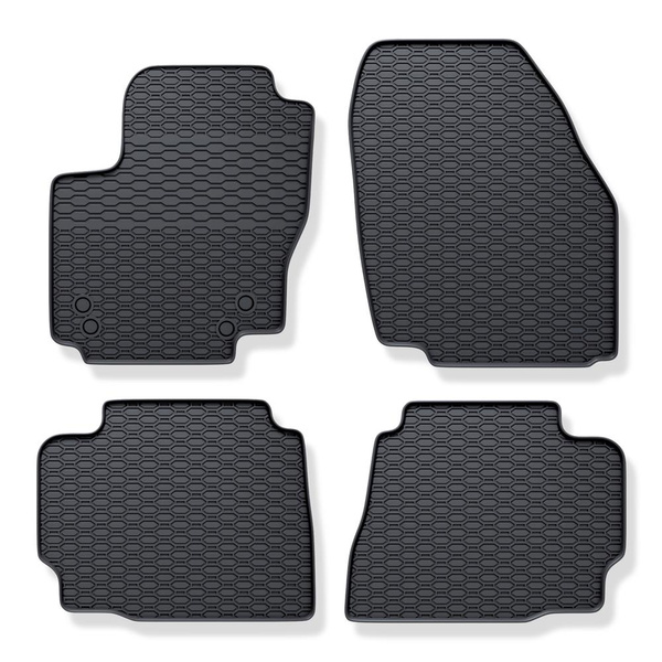 Tapis de sol en caoutchouc adapté pour Ford Mondeo IV Hayon, Break, Berline (2007-2014) - tapis de voiture - noir - 4 pcs.