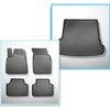Kit tapis de coffre et tapis de voiture TPE pour: Audi Q7 4M SUV (06.2015-....) - 5/7 seats (3rd row pulled down); également pour les modèles avec rail de montage; sans 3ème rangée