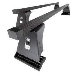 Barres de toit en acier adapté pour Hyundai Solaris Hayon (2012-2018) - Porte-Bagages de Voiture noir - points de montage - (suivant le modèle de voiture ils peuvent se situer à différents endroits)