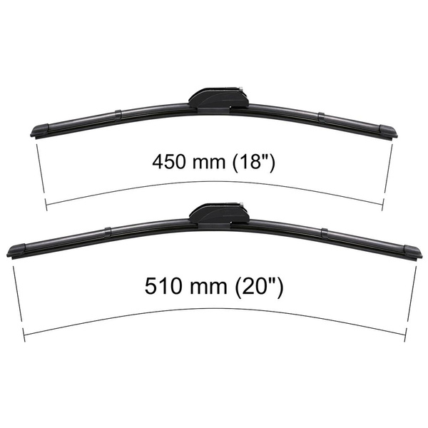 Balais d'essuie-glace de pare-brise adaptés pour Suzuki Wagon R+ I, II Monospace (10.1995-08.2008) - balais plat