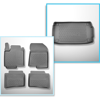 Kit tapis de coffre et tapis de voiture TPE pour: Hyundai i20 III BC3 Hayon (10.
