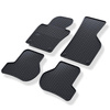 Tapis de sol en caoutchouc adapté pour Volkswagen Golf VI Hayon, Cabriolet, SW (2008-2016) - tapis de voiture - noir - 4 pcs.