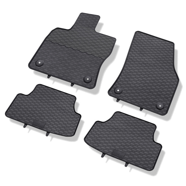 Tapis de sol en caoutchouc adapté pour Seat Ateca SUV (2016-....) - tapis de voiture - noir - 4 pcs.