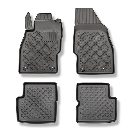 Tapis de sol en TPE adapté pour Opel Corsa E V Hayon (12.2014-05.2019) - tapis de voiture - noir