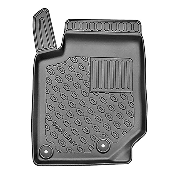 Tapis de sol en TPE adapté pour Peugeot 2008 II SUV (01.2020-....) - pas pour la version électrique et hybride - tapis de voiture - noir