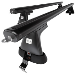 Barres de toit en aluminium adapté pour Renault Fluence Berline (2009-2016) - Porte-Bagages de Voiture noir - toit normal