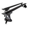 Barres de toit en aluminium adapté pour Alfa Romeo 166 Berline (2004-2007) - Porte-Bagages de Voiture noir - toit normal