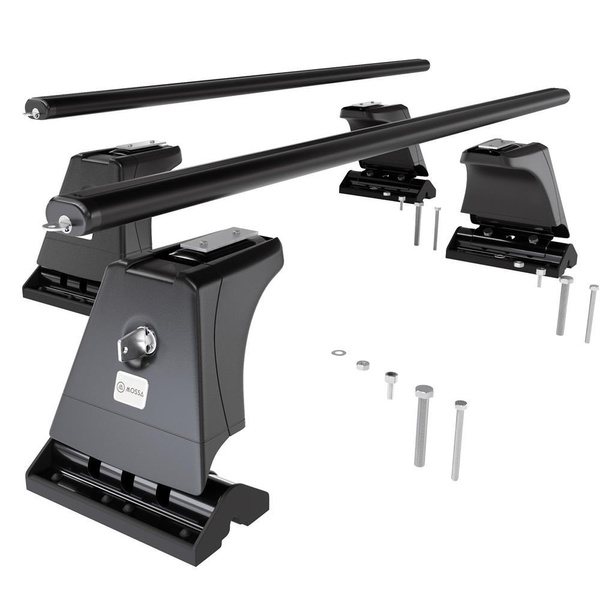 Barres de toit en aluminium adapté pour Suzuki Kizashi Berline (2010-2014) - Porte-Bagages de Voiture noir - points de montage - (suivant le modèle de voiture ils peuvent se situer à différents endroits)