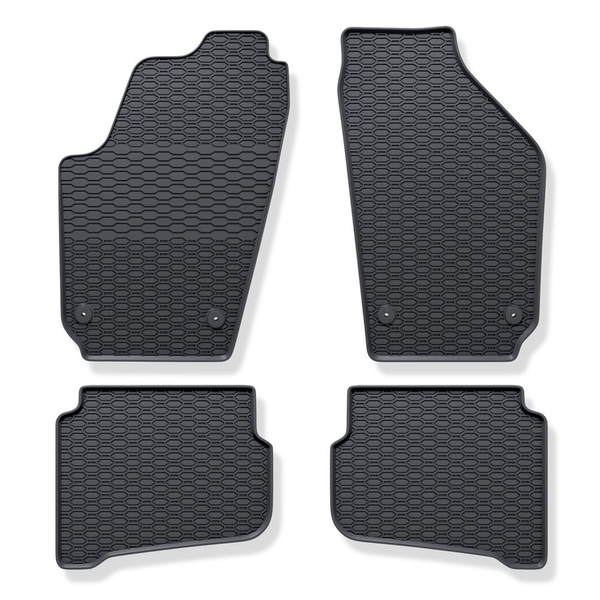 Tapis de sol en caoutchouc adapté pour Skoda Fabia I Hayon (1999-2008) - tapis de voiture - noir - 4 pcs.