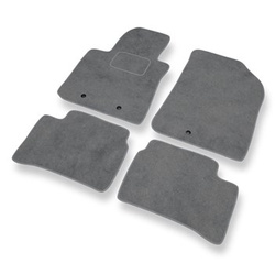 Tapis de Sol Velours adapté pour Hyundai i10 II Hayon (2012-2019) - Premium tapis de voiture - gris