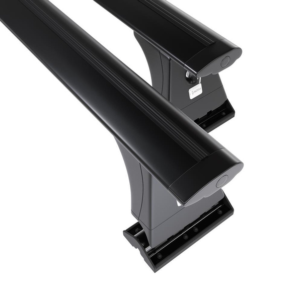 Barres de toit en aluminium adapté pour Subaru XV SUV (2012-2016) - Porte-Bagages de Voiture noir - points de montage - (suivant le modèle de voiture ils peuvent se situer à différents endroits)