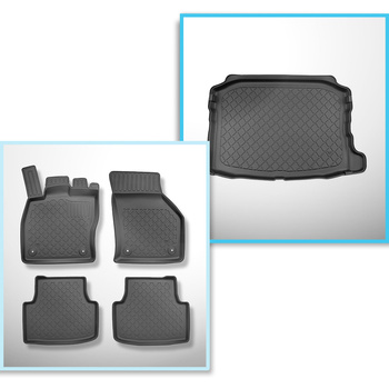 Kit tapis de coffre et tapis de voiture TPE pour: Seat Leon IV KL Hayon (03.2020