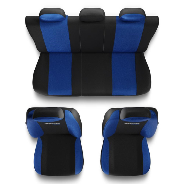 Housses de siège adaptées pour Mitsubishi Outlander I, II, III (2001-2022) - housse siege voiture universelles - couverture siege - TG-BL