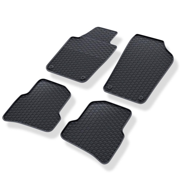 Tapis de sol en caoutchouc adapté pour Skoda Fabia III Hayon, Break (2014-2021) - tapis de voiture - noir - 4 pcs.