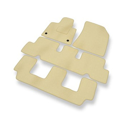 Tapis de Sol Velours adapté pour Citroen C4 Grand Picasso II Monospace (2013-2018) - Premium tapis de voiture - beige