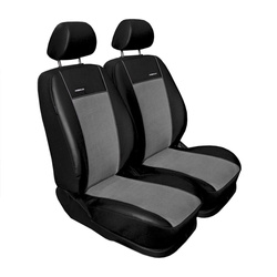 Housses de siège sur mesure adaptées pour Peugeot Partner II Van (2008-2019) seulement les sièges avant - housse siege voiture - couverture siege - gris