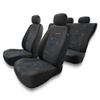 Housses de siège adaptées pour Peugeot 208 I, II (2012-....) - housse siege voiture universelles - couverture siege - UNE-BL