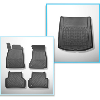 Kit tapis de coffre et tapis de voiture TPE PREMIUM pour: Audi A5 F5 Sportback (10.2016-....)