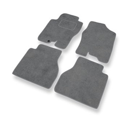 Tapis de Sol Velours adapté pour Nissan Navara D40 Pick-Up (2005-2014) - Premium tapis de voiture - gris