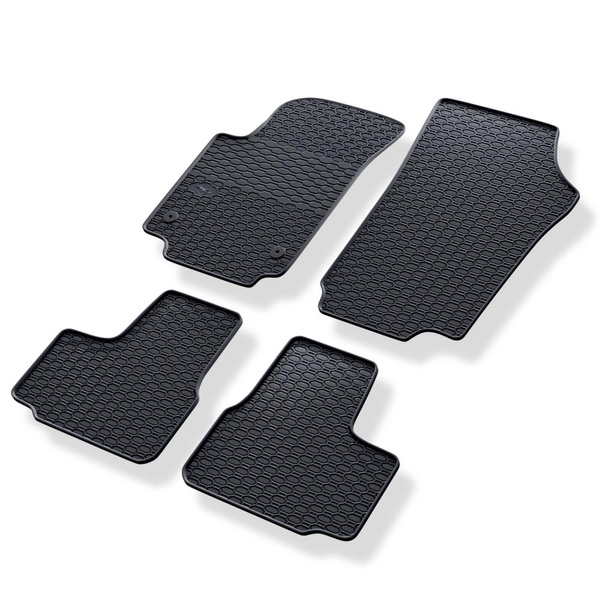 Tapis de sol en caoutchouc adapté pour Volkswagen up! Hayon (2011-2023) - tapis de voiture - noir - 4 pcs.