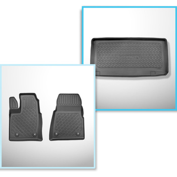 Kit tapis de coffre et tapis de voiture TPE pour: Ford Tourneo Custom Van (02.20