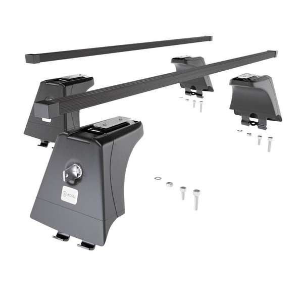 Barres de toit en acier adapté pour Renault Grand Scenic Monospace (2003-2008) - Porte-Bagages de Voiture noir - points de montage - (suivant le modèle de voiture ils peuvent se situer à différents endroits)