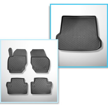 Kit tapis de coffre et tapis de voiture TPE pour: Volvo XC70 II Crossover (09.20