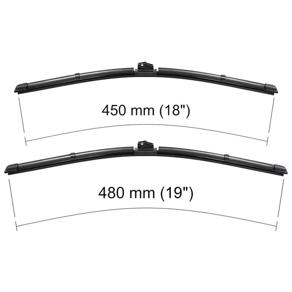 Balais d'essuie-glace de pare-brise adaptés pour Volkswagen Lupo Hayon (06.2003-07.2005) - balais plat