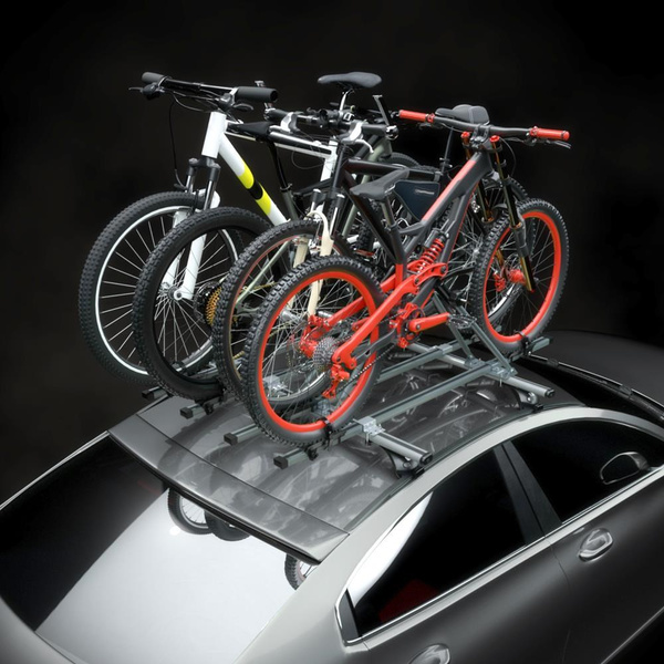 4x Porte-vélo de toit en aluminium avec clé - 4xM-08