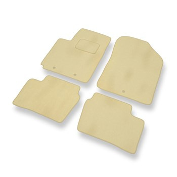 Tapis de Sol Velours adapté pour Kia Picanto II (2011-2016) - Premium tapis de voiture - beige