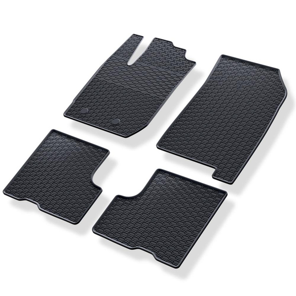 Tapis de sol en caoutchouc adapté pour Dacia Duster II SUV (2017-2024) - tapis de voiture - noir - 4 pcs.