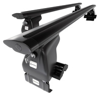 Barres de toit en aluminium adapté pour Audi A6 C5 Avant (1998-2004) - Porte-Bagages de Voiture noir - toit normal