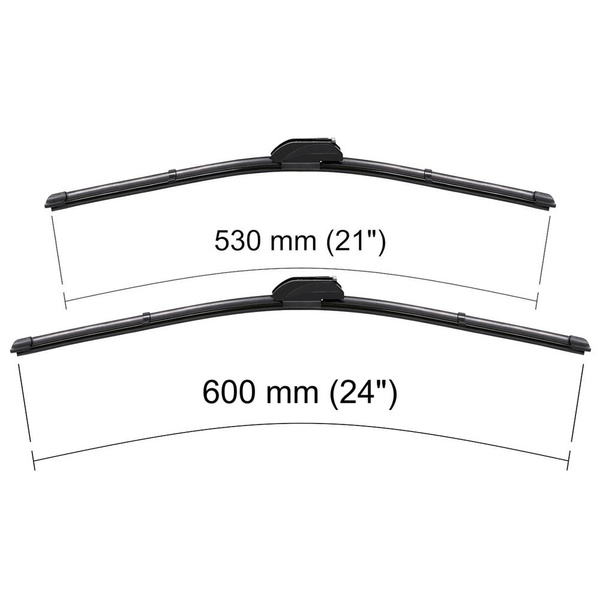 Balais d'essuie-glace de pare-brise adaptés pour Mitsubishi Outlander II SUV (02.2007-12.2012) - balais plat