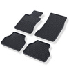 Tapis de sol en caoutchouc adapté pour BMW 5 E60, E61 Berline, Touring (2003-2010) - tapis de voiture - noir - 4 pcs.