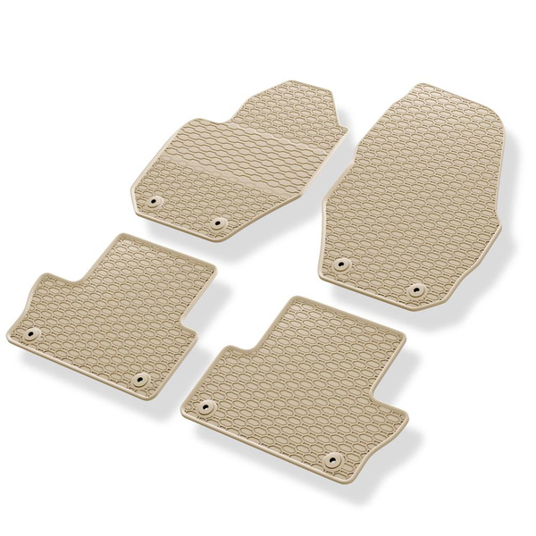Tapis de sol en caoutchouc adapté pour Volvo XC60 I SUV (2008-2017) - tapis de voiture - beige - 4 pcs.