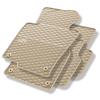 Tapis de sol en caoutchouc adapté pour Volkswagen Passat B6 (2005-2010) - tapis de voiture - beige