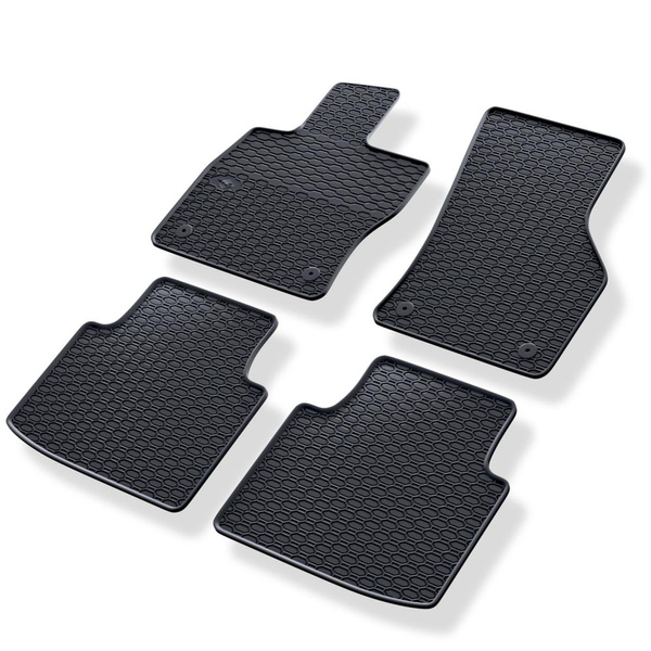 Tapis de sol en caoutchouc adapté pour Volkswagen Arteon Shooting Brake, Fastback (2017-....) - tapis de voiture - noir - 4 pcs.